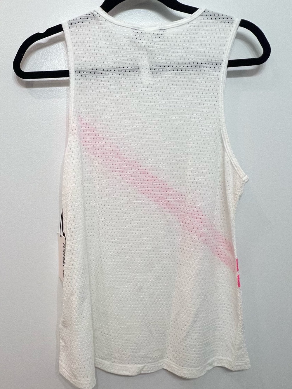 NWT SPLITS59 Bandit White Mesh Tank Pink Stripes Size Small - Picture 5 of 7